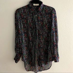 Two By Vince Camuto Sheer Floral Button Down
